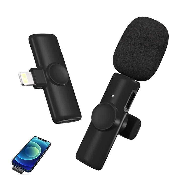 Micro Cravate Sans Fil pour iPhone avec Émetteur port lightning IOS pour Téléphone - Clarté Audio Professionnelle à Portée de Main
