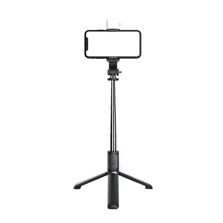 Selfie Stick Techsuit (Q02S) - Trépied stable pliable avec télécommande Bluetooth et lampe LED , 105 cm - Noir