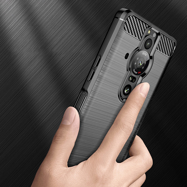 Coque souple Carbon case en TPU pour Sony Xperia Pro-I noir