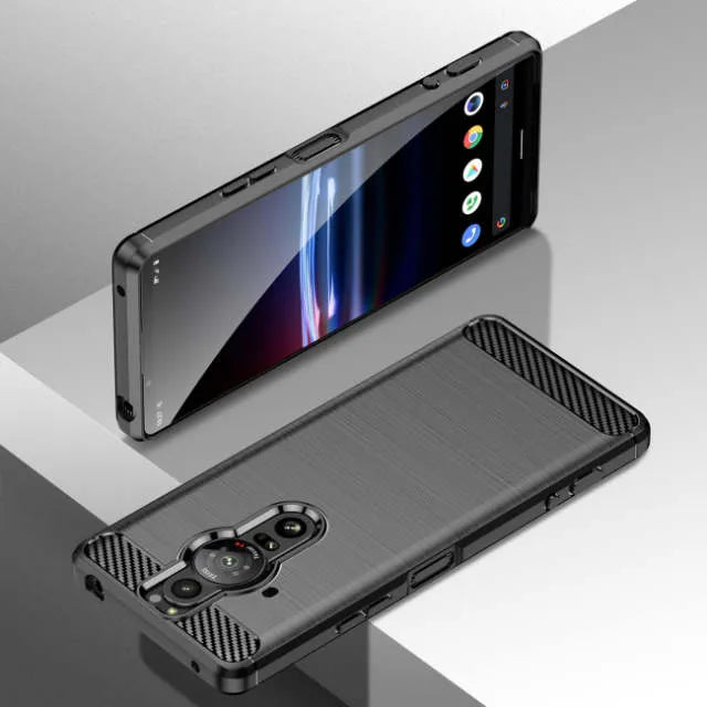 Coque souple Carbon case en TPU pour Sony Xperia Pro-I noir