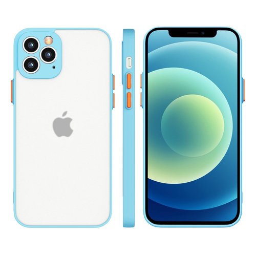 Coque translucide Milky Case  souple en silicone pour iPhone 12 Pro Max bleu