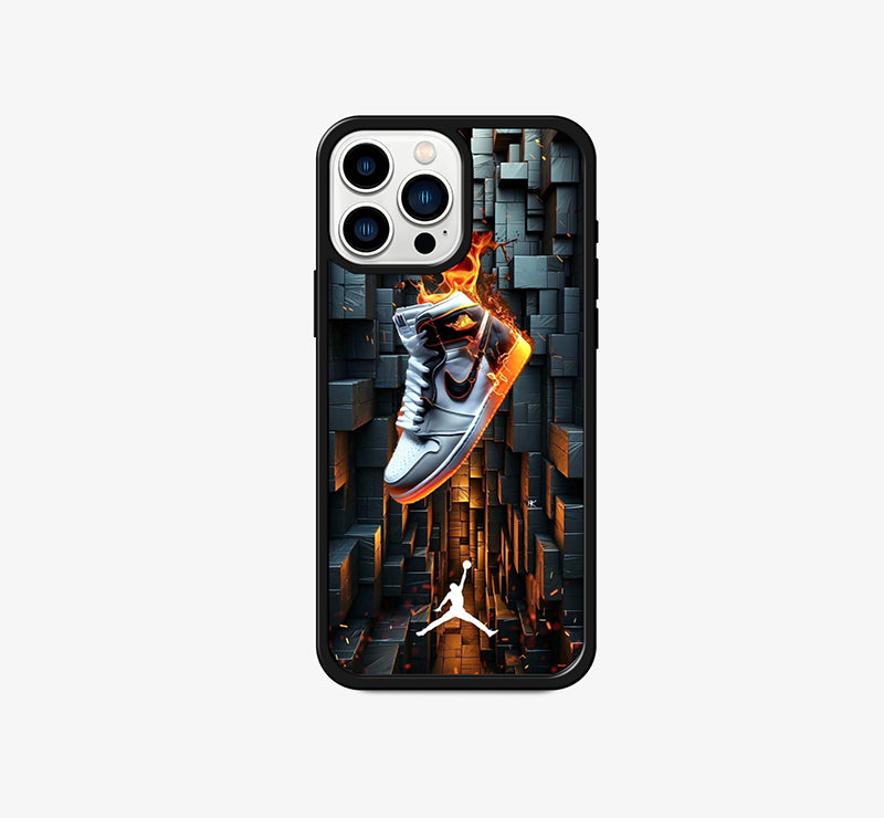 Coque iPhone Nike Jordan en feu
