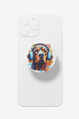 Popsoquets repliable noir illustration chien